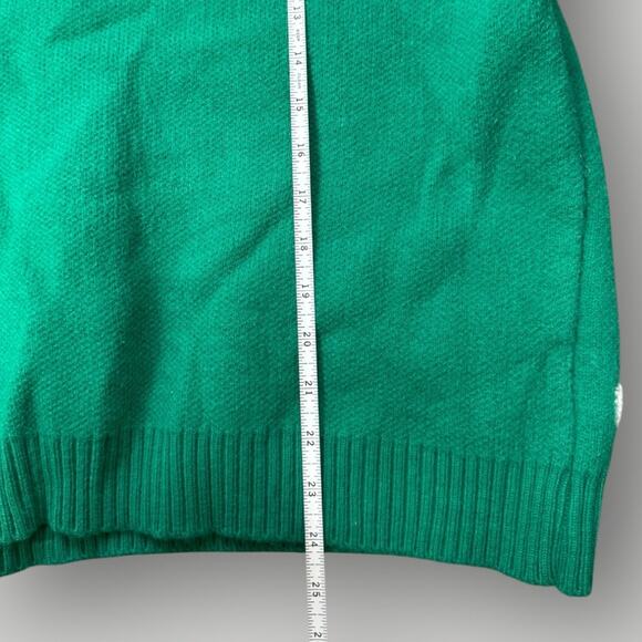 MCC Home MC Studios Smiley Face Green Knit Sweater M-L - Picture 12 of 12